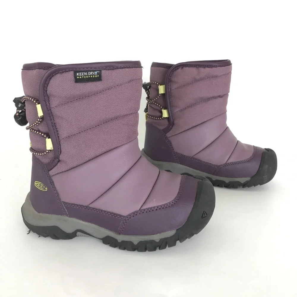 Keen Girls Purple Puffrider Keen-Dry Waterproof Insulated Winter Snow Boots Sz10 - Picture 2 of 12